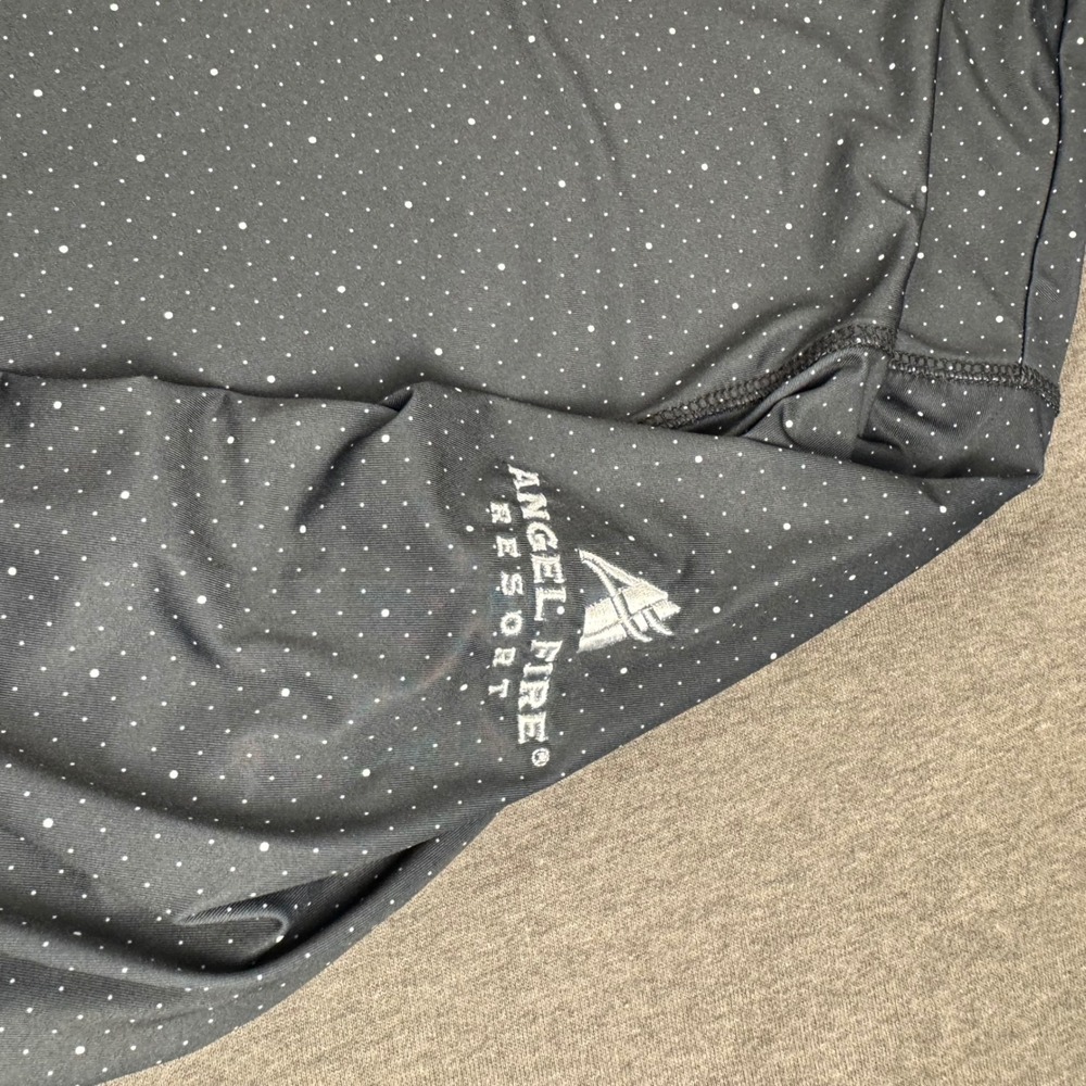 Angel Fire Golf Country Club Mens XXL 1/4 Zip Pullover Grey Dot Bamboo Charcoal - Picture 5 of 10